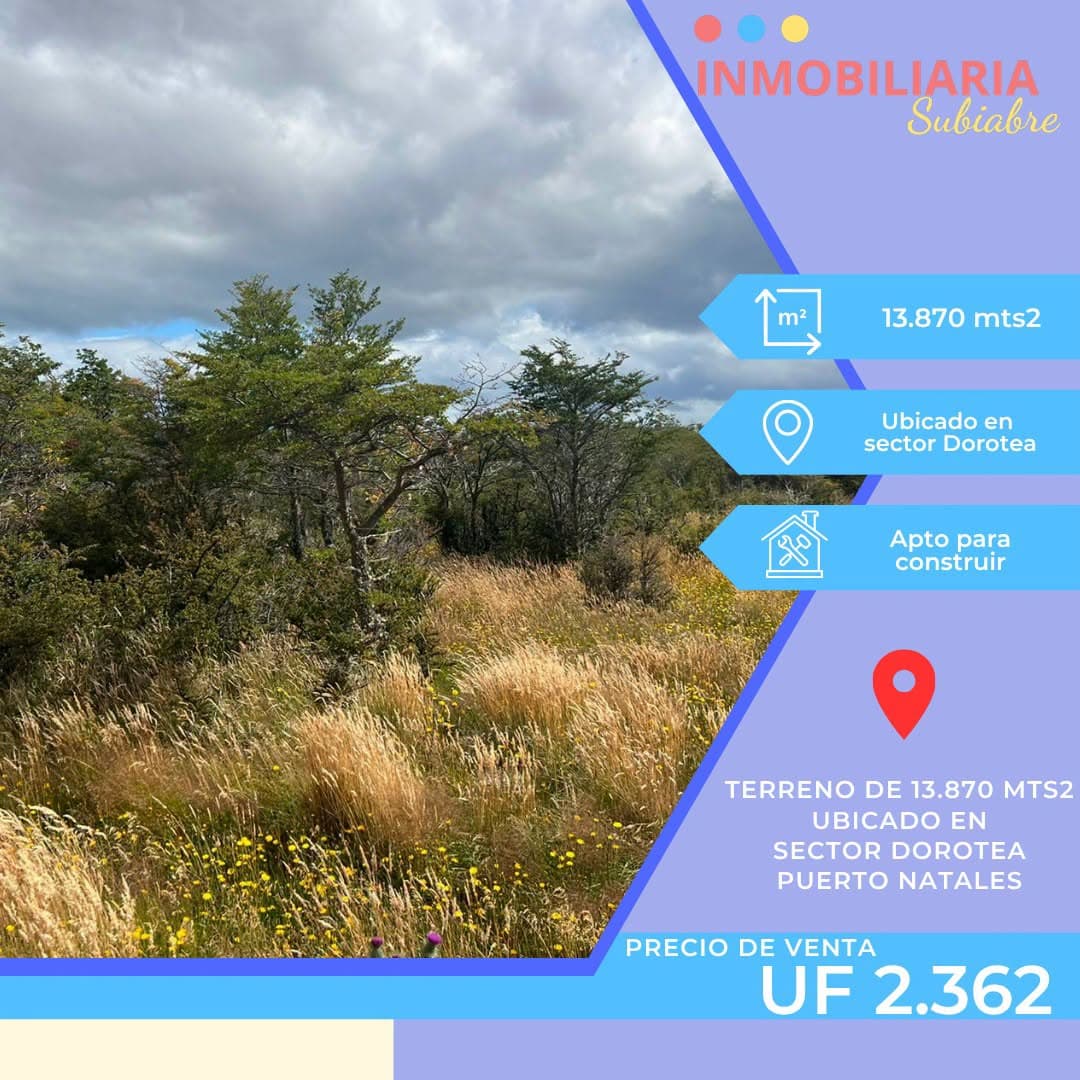Lote de 13.870 m², sector Dorotea, Puerto Natales